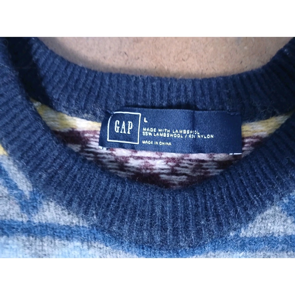 90's Nordic Lambswool‎ Fair Isle Sweater Large Soft Cozy Preppy Ski Grunge - Picture 15 of 16